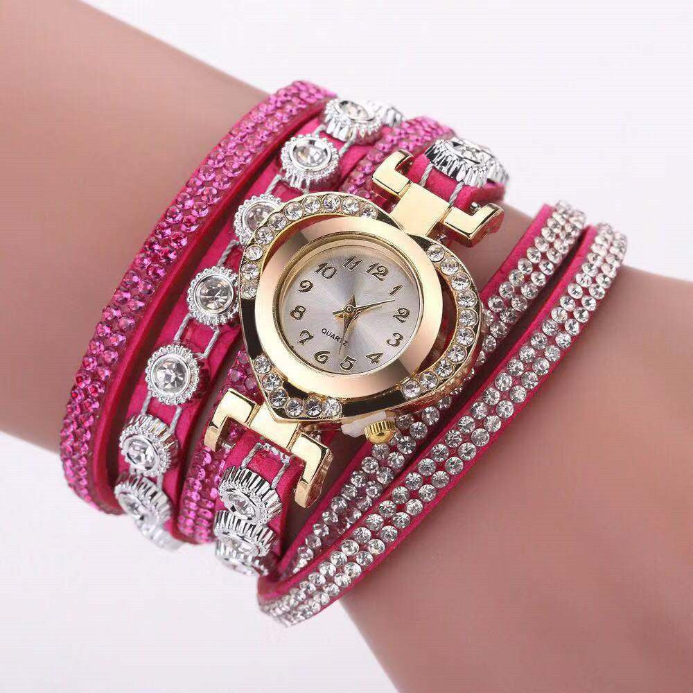 Personality Heart Shape With Diamond Dial Multi-color Bracelet