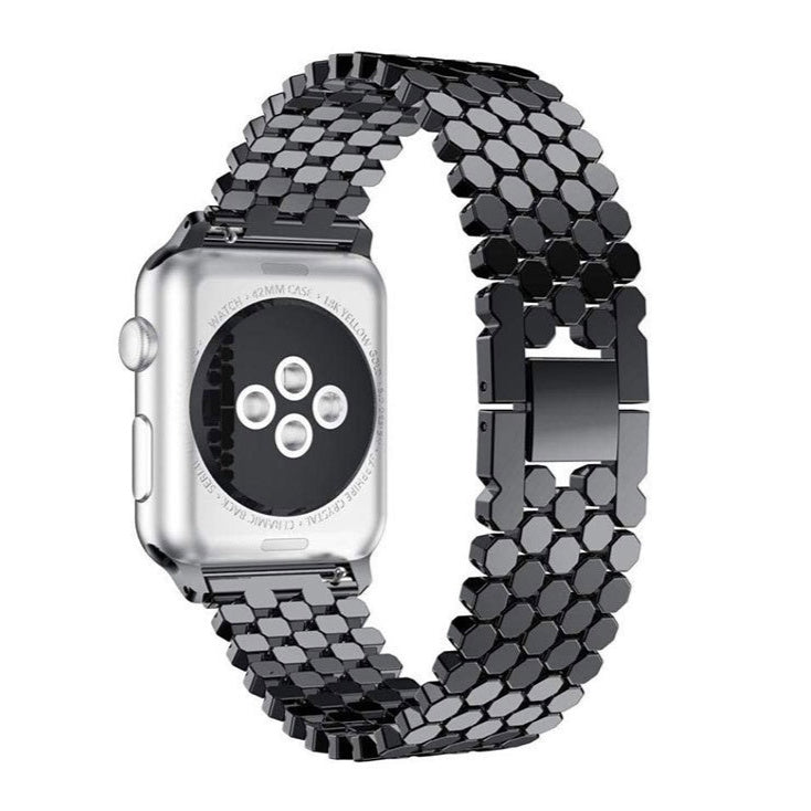 Scale Grain Zinc Alloy Five-bead Honeycomb Strap