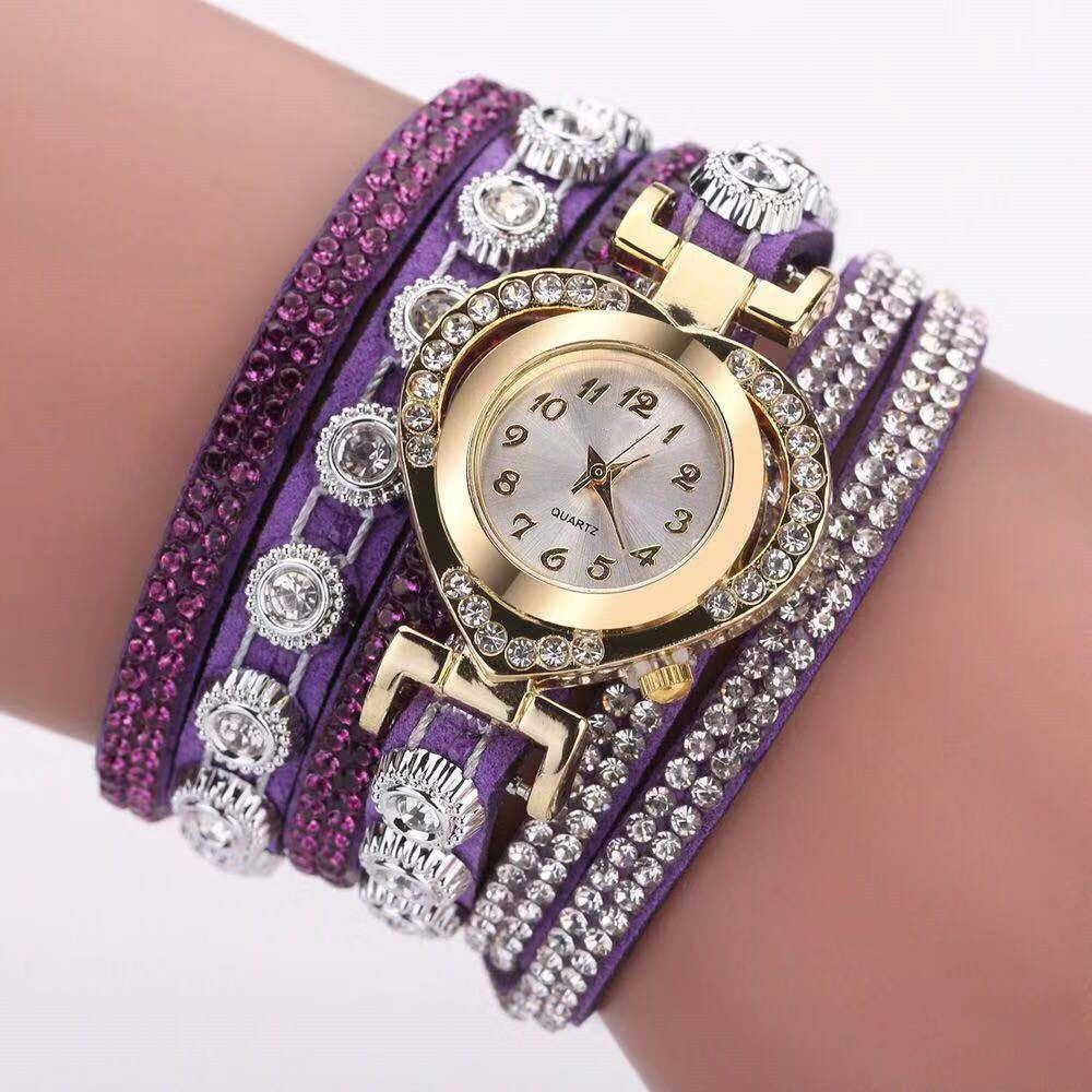 Personality Heart Shape With Diamond Dial Multi-color Bracelet
